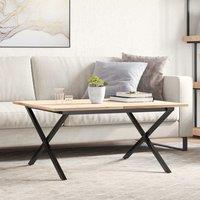 Berkfield Home Coffee Table Legs X-Frame 80x70x43 cm Steel in Black | Size: 80 x 70 x 43 cm