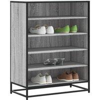 Berkfield Home Shoe Cabinet Grey Sonoma 75x38x97.5 cm Engineered Wood & Metal