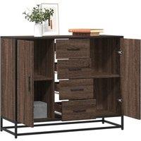 Berkfield Home Sideboard Brown Oak 92x35x76 cm Engineered Wood | Size: 92 x 35 x 76 cm