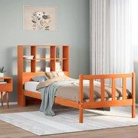 Bookcase Bed without Mattress Wax Brown 75x190 cm Small Single Solid Wood Pine