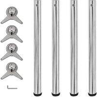 Berkfield Home 4 Height Adjustable Table Legs Chrome 710 mm in Silver