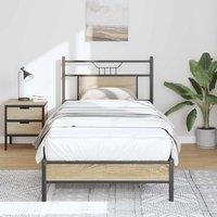 Berkfield Home Bed Frame without Mattress Sonoma Oak 90x200 cm Engineered Wood in Brown