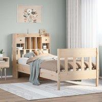 Berkfield Home Bed Frame without Mattress 75x190 cm Small Single Solid Wood Pine in Brown