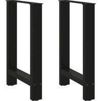 Berkfield Home Coffee Table Legs Black 2 pcs 60x(72-73) cm Steel