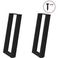 Berkfield Home Console Table Legs U-Shaped 2 pcs Black 28x(72-73) cm Steel