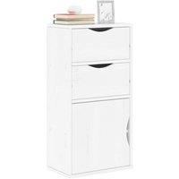 Berkfield Home Side Cabinet with Drawers ODDA White 40x24x79 cm Solid Wood Pine | Size: 40 x 24 x 79 cm