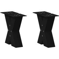Berkfield Home Coffee Table Legs X-Shaped 2 pcs Black 30x(30-31) cm Steel