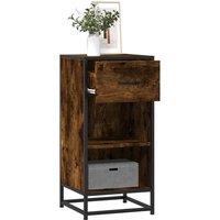 Berkfield Home Sideboard Smoked Oak 35.5x35x76 cm Engineered Wood & Metal in Brown