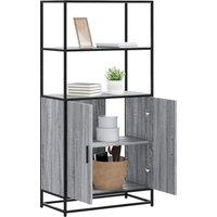 Berkfield Home Highboard Grey Sonoma 68x35x139 cm Engineered Wood & Metal | Size: 68 x 35 x 139 cm