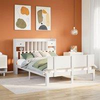Bookcase Bed without Mattress White 140x200cm Solid Wood Pine