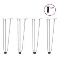 Berkfield Home Hairpin Table Legs 4 pcs White 42 cm Solid Steel