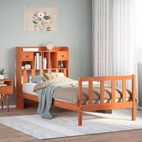 Berkfield Home Bookcase Bed without Mattress Wax Brown 100x200 cm Solid Wood Pine