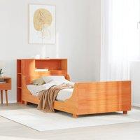 Bed Frame without Mattress Wax Brown 75x190 cm Small Single Solid Wood Pine