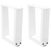 Berkfield Home Dining Table Legs V-Shape 2 pcs White 40x(30-31.3) cm Steel