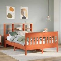 Bed Frame without Mattress Wax Brown 160x200 cm Solid Wood Pine