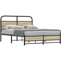 Bed Frame without Mattress 120x190 cm Small Double Sonoma Oak Engineered Wood