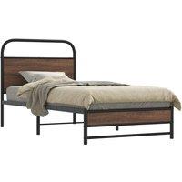 Bed Frame without Mattress 90x200 cm Brown Oak Engineered Wood