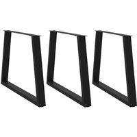 Berkfield Home Dining Table Legs V-Shape 3 pcs Black 100x(72-73.3) cm Steel