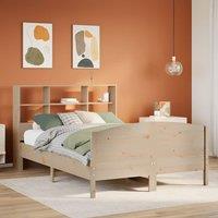 Berkfield Home Bookcase Bed without Mattress 160x200cm Solid Wood Pine in Brown | Size: 160x200 cm