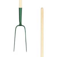 Pegdev 54" Premium Forged Ash Handle 2-Prong Hay Muck Manure Bale Fork Endurance Series in Dark Green
