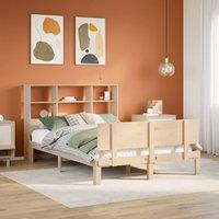 Berkfield Home Bookcase Bed without Mattress 160x200cm Solid Wood Pine in Brown | Size: 160x200 cm