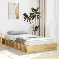 Berkfield Home Bed Frame without Mattress 75x190 cm Solid Wood Oak in Brown