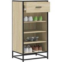 Berkfield Home Shoe Rack Sonoma Oak 48x38x97.5 cm Engineered Wood in Brown