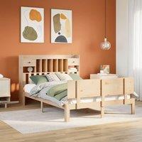Berkfield Home Bookcase Bed without Mattress 140x190cm Solid Wood Pine in Brown | Size: 140x190 cm