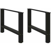 Berkfield Home Coffee Table Legs Black 2 pcs 70x(42-43) cm Steel