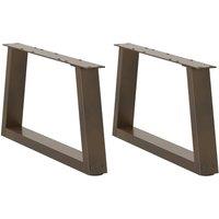 Berkfield Home Dining Table Legs V-Shape 2 pcs Natural Steel 70x(30-31.3) cm Steel in Brown