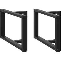 Berkfield Home Coffee Table Legs T-Shaped 2 pcs Black 70x25x(42-43) cm Steel