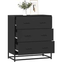 Berkfield Home Sideboard Black 68x35x76 cm Engineered Wood & Metal | Size: 68 x 35 x 76 cm