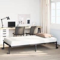 Bed Frame without Mattress Foldable Black 90x190 cm Steel