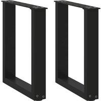 Coffee Table Legs U-Shaped 2 pcs Black 28x(42-43) cm Steel