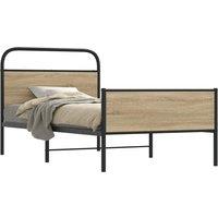 Bed Frame without Mattress 100x200 cm Sonoma Oak Engineered Wood