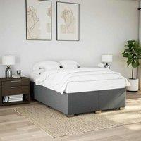 Bed Frame without Mattress Dark GreyDouble Fabric