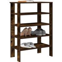 Shoe Rack Smoked Oak 61x32x87.5 cm Engineered Wood