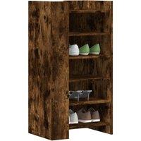 Shoe Cabinet Smoked Oak 52x37.5x100 cm Engineered Wood