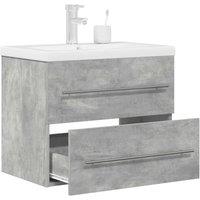 Berkfield Home 2 Piece Bathroom Furniture Set Concrete Grey Engineered Wood
