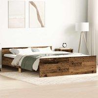 Berkfield Home Bed Frame without Mattress Old Wood 120x200cm Engineered Wood in Brown | Size: Small Double