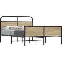 Berkfield Home Bed Frame without Mattress 120x200 cm Sonoma Oak Engineered Wood in Brown | Size: Small Double