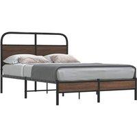 Berkfield Home Bed Frame without Mattress 140x190 cm Brown Oak Engineered Wood