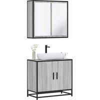 Berkfield Home 2 Piece Bathroom Furniture Set Grey Sonoma Engineered Wood
