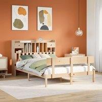 Berkfield Home Bookcase Bed without Mattress 140x190 cm Solid Wood Pine in Brown