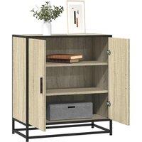 Sideboard Sonoma Oak 68x35x76 cm Engineered Wood and Metal