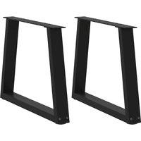 Dining Table Legs V-Shape 2 pcs Black 50x(42-43.3) cm Steel