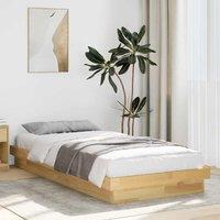 Berkfield Home Bed Frame Without Mattress 90x190 cm Solid Oak Wood in Brown