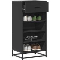 Berkfield Home Shoe Rack Black 48x38x97.5 cm Engineered Wood