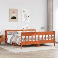 Berkfield Home Bed Frame without Mattress Wax Brown 180x200 cm Super King Solid Wood Pine