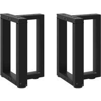 Berkfield Home Coffee Table Legs T-Shaped 2 pcs Black 38x25x(42-43) cm Steel
